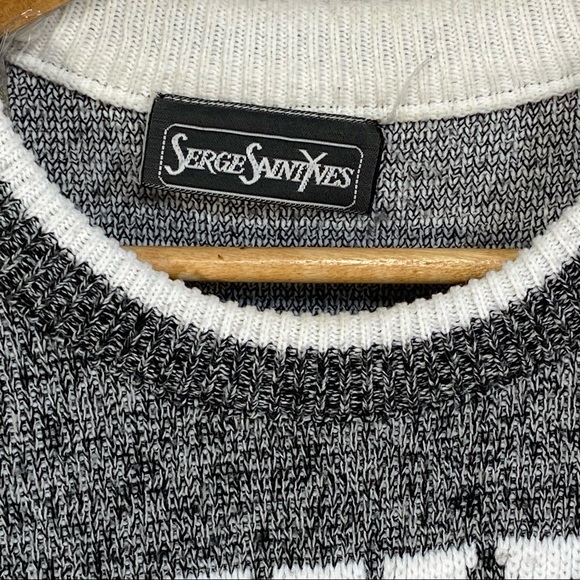 Vintage Serge Saint Yves Aztec Geometric Cozy Oversized Knit Sweater — Excellent - Picture 2 of 11